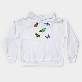 Rainbow Butterflies Sticker Pack Kids Hoodie